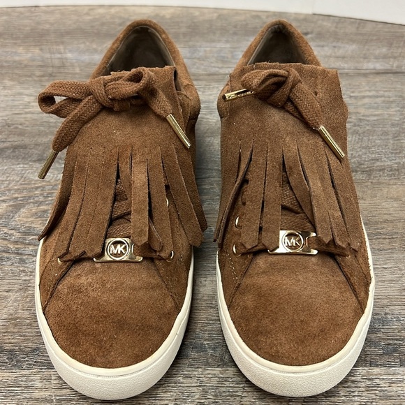Michael Kors KEATON KILTIE Suede Fringe Sneakers Size 8 - Picture 1 of 11
